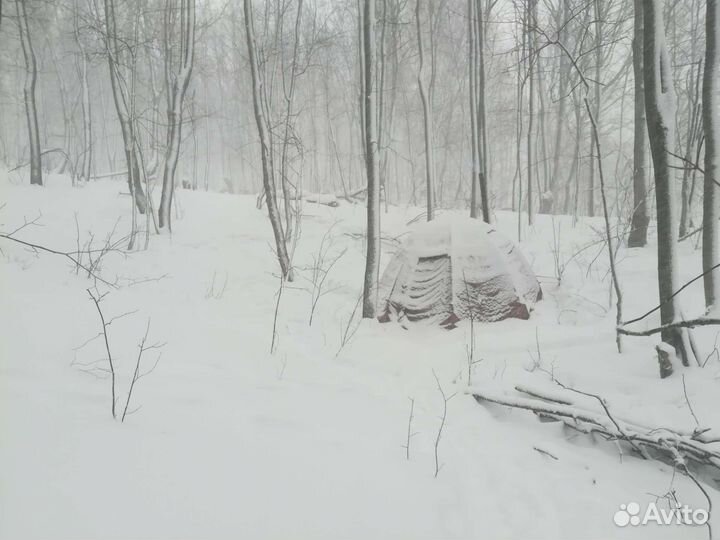 Походная баня уп-2 + раскладушки + тёплый пол