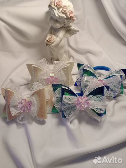 Бантики-резиночки для волос ручной работы