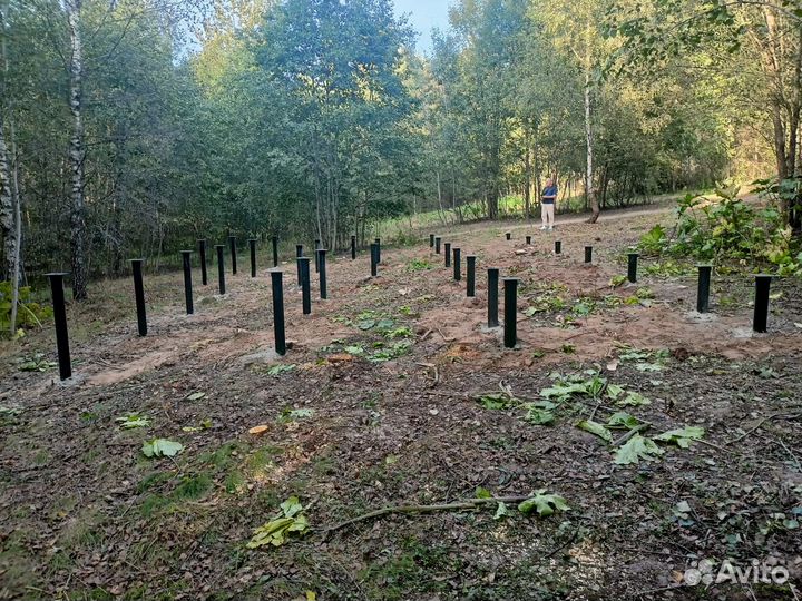 Монтаж (установка) винтовых свай под ключ