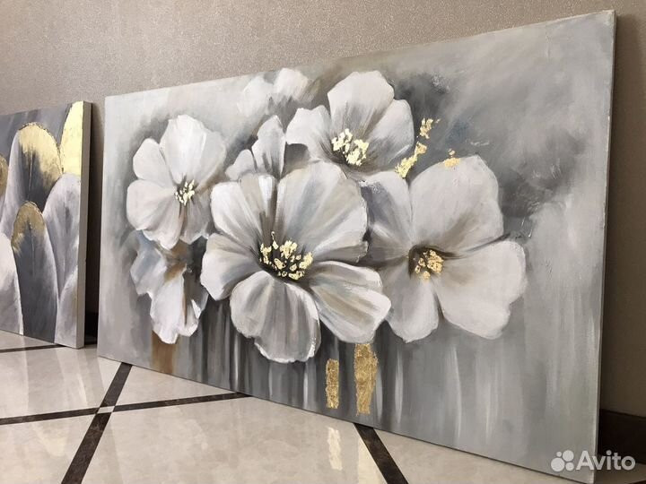 Картина с цветами 120 на 70