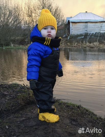 Шапка бини детская и снуд