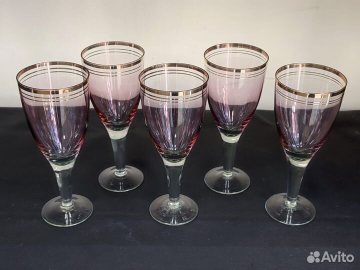 Бокалы фужеры марганцевое стекло 200 мл 5 шт