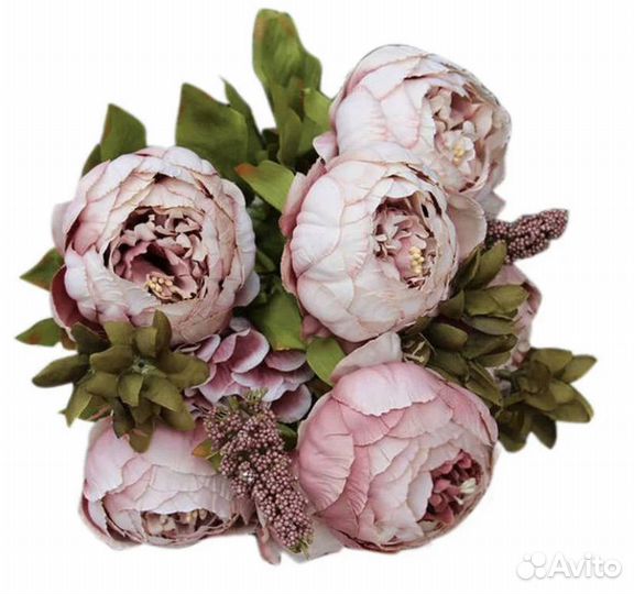 Букет пионов искусственных из шелка