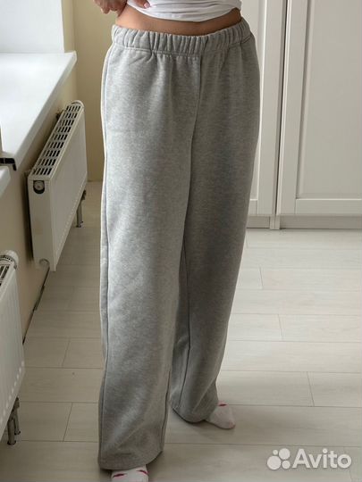 Джоггеры lime M серые из футера новые