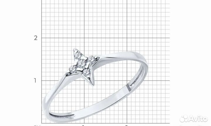 Кольцо из серебра с фианитами