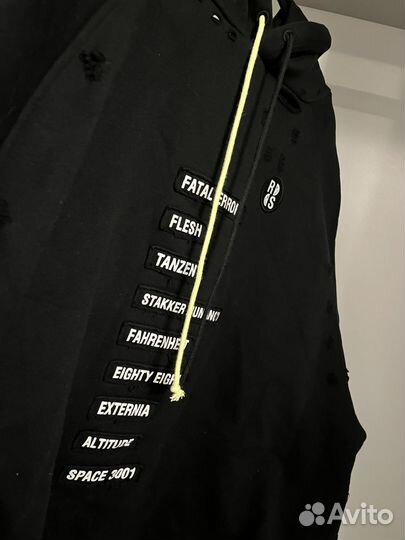 Raf Simons x Smiley Patch damage hoodie SS20