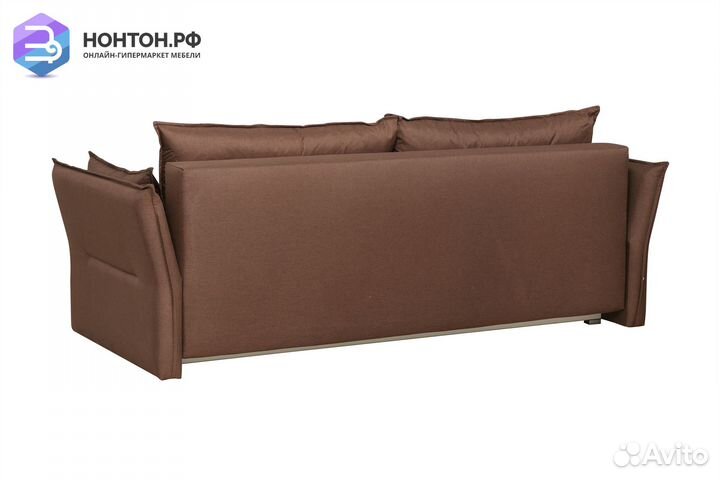 Диван еврокнижка Бруклин 3-х местный коричневый