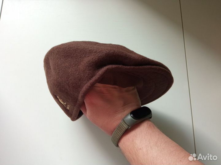 Коричневая кепи шапка шерстянная Kangol Кангол