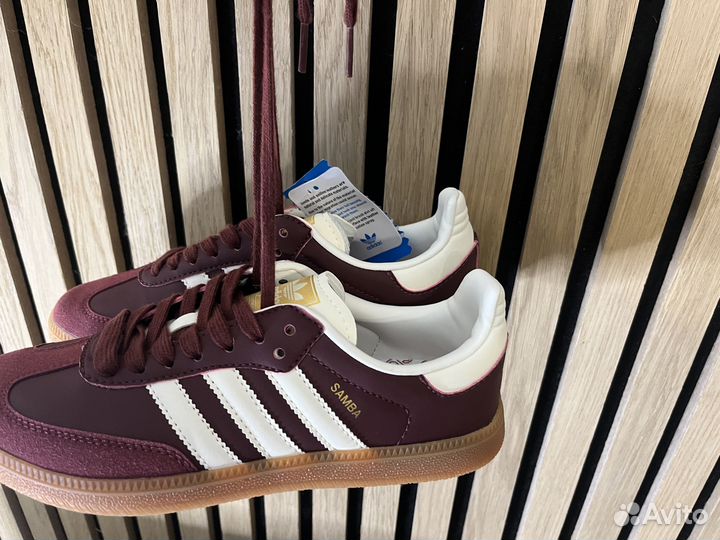 Кеды женские Adidas Samba OG «Maroon Gold»