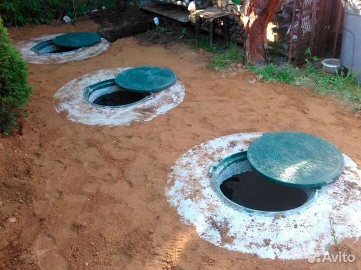 Септик из бетонных колец установка жби колец транш