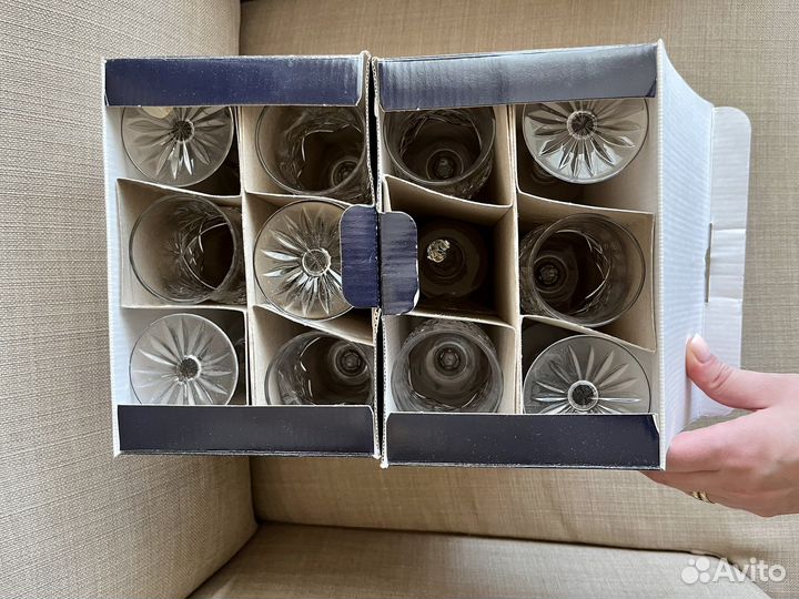 Хрустальные бокалы фужеры Ромбы дхз Дятьково