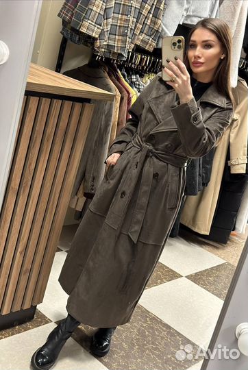 Тренч замшевый