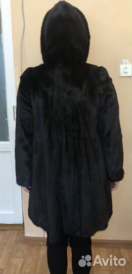 Шуба норковая с капюшоном 46 48