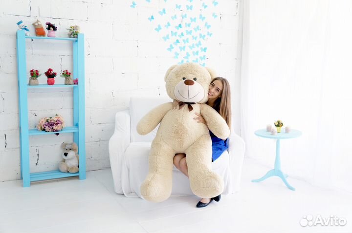 Плюшевый мишка Фёдор 175 см (молочный)