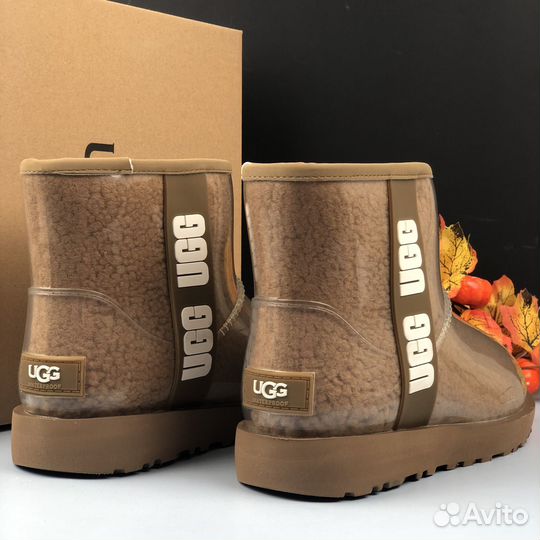 Силиконовые угги Ugg Classic Clear Mini Chestnut