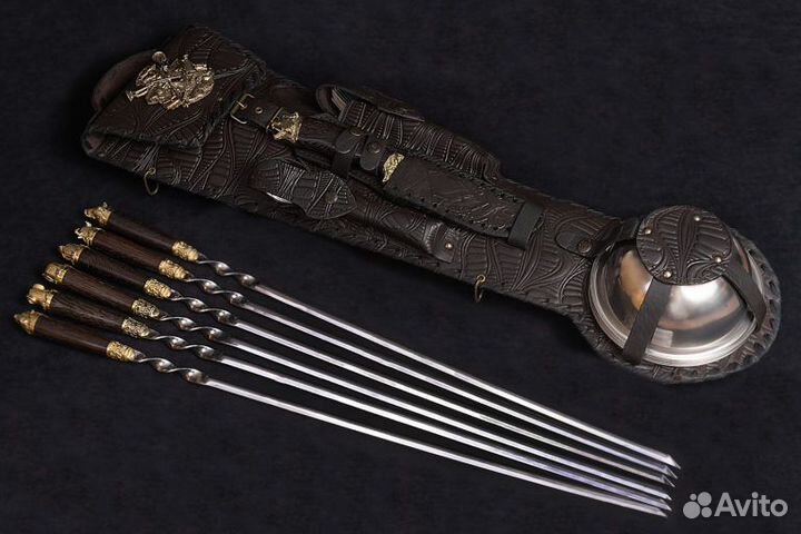 Набор шампуров Топор Нож Кожаный колчан