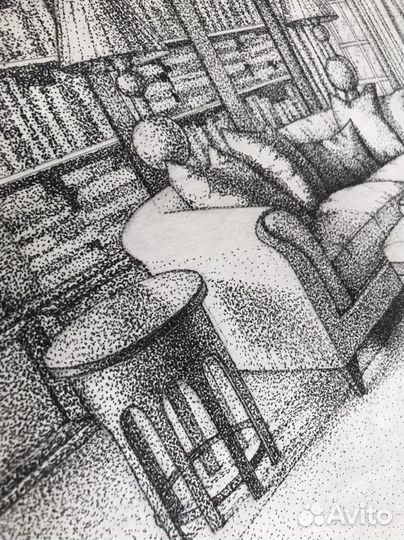 Картина линером (графика) А3