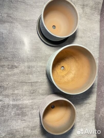 Горшок кашпо для цветов 3 шт