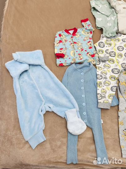 Пакет вещей слипы/боди для мальчика 74 размер