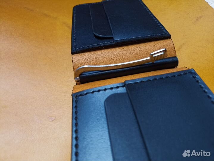 Зажим для денег из натуральной кожи