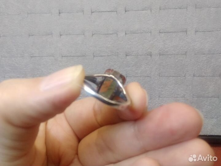 Суланит, посеребрение.комплект кольцо+серьги