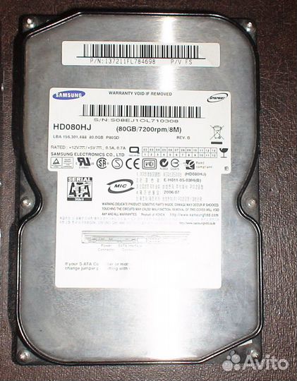 Жёсткий диск 80 Gb SATA