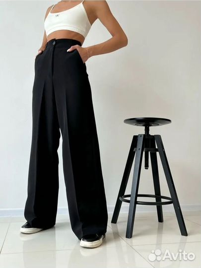 Брюки палаццо черные