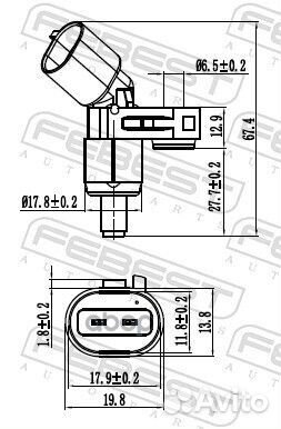 Датчик abs перед лев Febest 958 23606-002 Febest