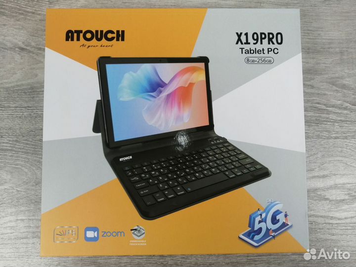 Планшет atouch X19pro/256gb/8gb/бесп-ная клав-тура