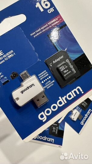Карта памяти 16gb micro sd goodram + USB адаптер