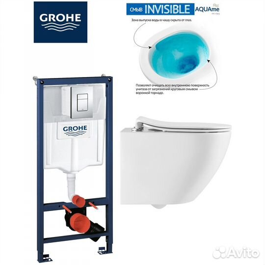 Инсталляции Grohe, Tece + унитаз торнадо