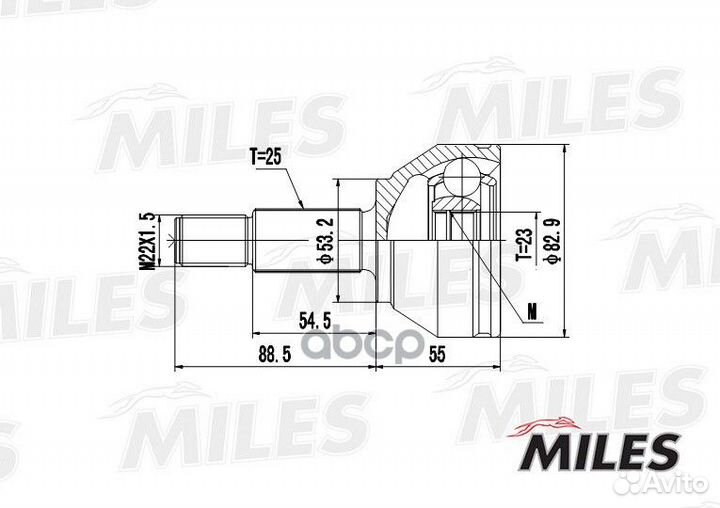 ШРУС ford focus 1.4-1.8 98-04 нар. GA20106 Miles