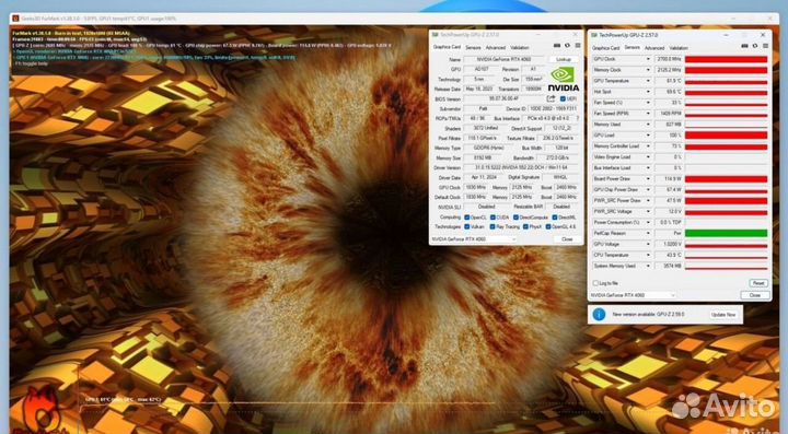 Мощный игровой компьютер с монитором и периферией