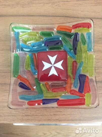 Пепельница цветное стекло