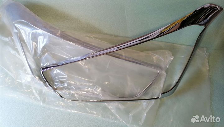 Накладки хром на фары Хундай Крета 2018