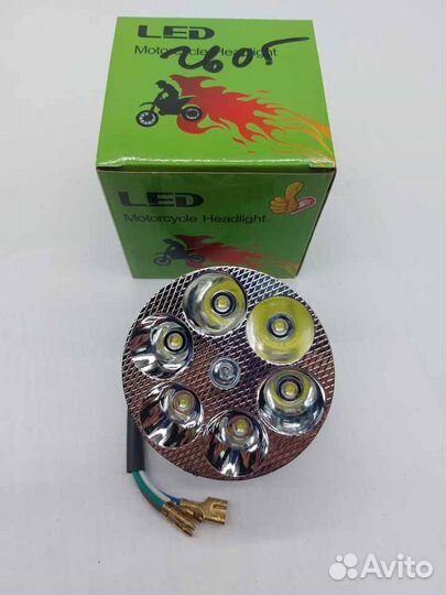 Лампа LED 18Вт фары мопеда Альфа, круглая