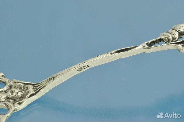 Лопаточка для торта серебро 800 пробы Роза