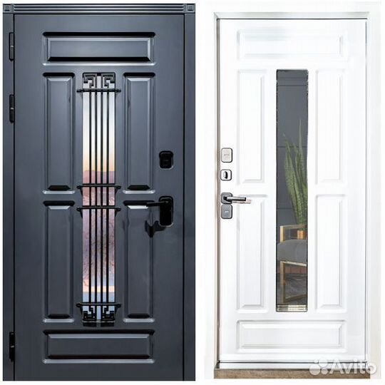 Дверь с терморазрывом и окном эмаль ral 7024 (ND)