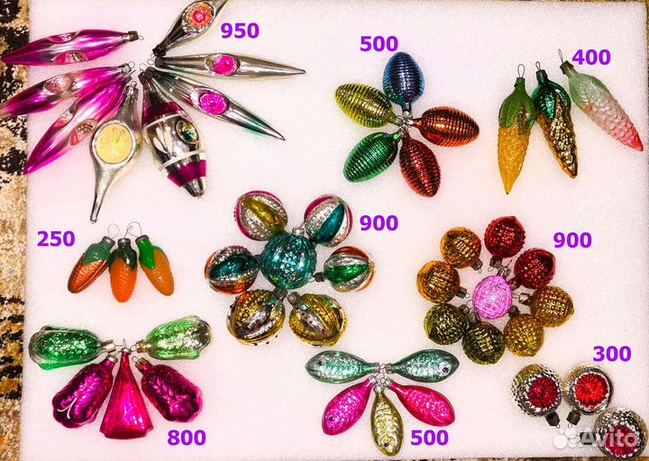 Елочные игрушки СССР: льдинки, шарики