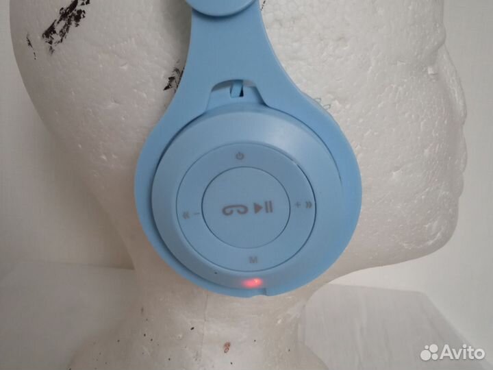 Bluetooth наушники (гарнитура), голубые