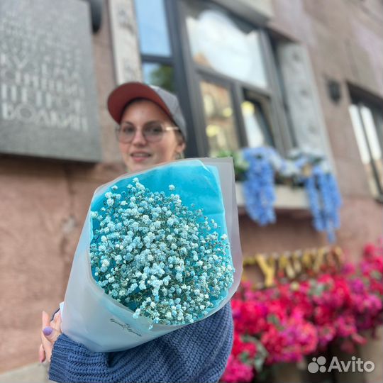 Букет цветов «Мороженое Бабл-гам» (гипсофила)