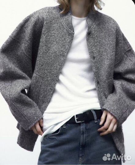 Серый бомбер куртка Zara 2024. s, m