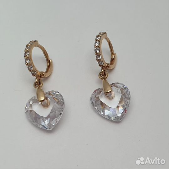 Е.Ц. Серьги с камнями, золото 585 (id 31722)