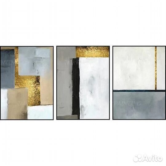 Интерьерная картина с золотой поталью