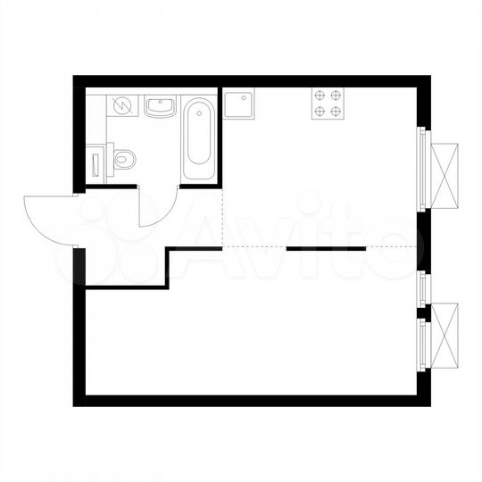 2-к. квартира, 34,5 м², 6/22 эт.