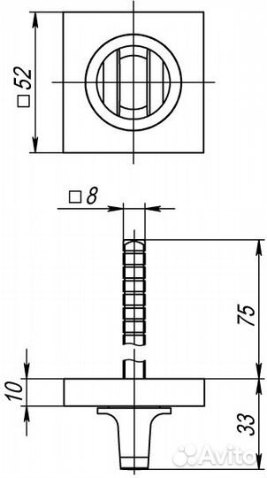 Завертка WC Fuaro BKW8.K.KM52 (BKW8 KM) CP-8 хром