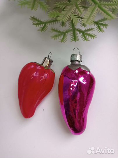 Елочные игрушки СССР. Фрукты, овощи