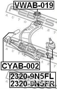 Febest 2320-9N5FL Опора шаровая audi A1 10- перед