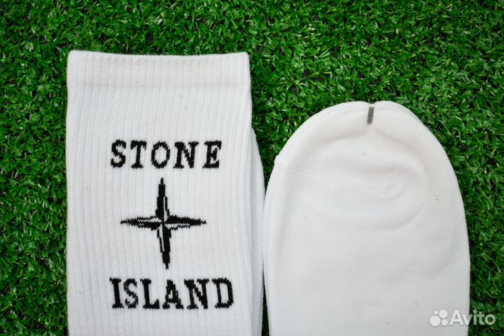 Носки высокие хлопковые с логотипом Stone island
