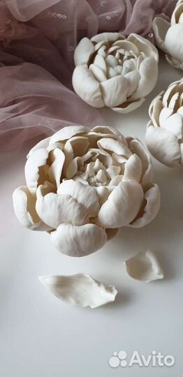 Скульптура пион, фарфор, антиквариат, декор, арт